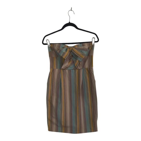 Moulinette Soeurs Anthropologie Strapless Dress with Pastel Stripes Sz 4 - Picture 8 of 11
